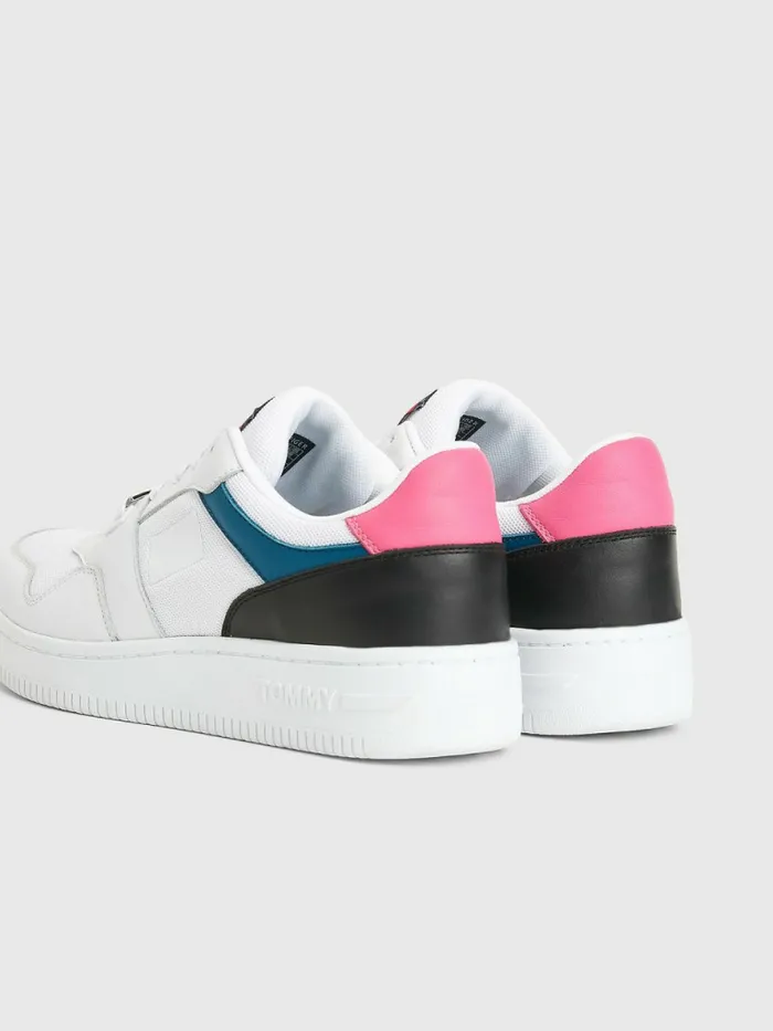 Tommy Hilfiger Leather Basketball Trainers Petrol Womens Boots Fashion