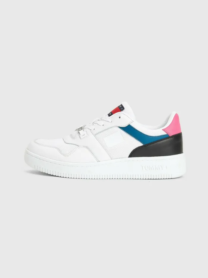 Tommy Hilfiger Leather Basketball Trainers Petrol Womens Boots Fashion