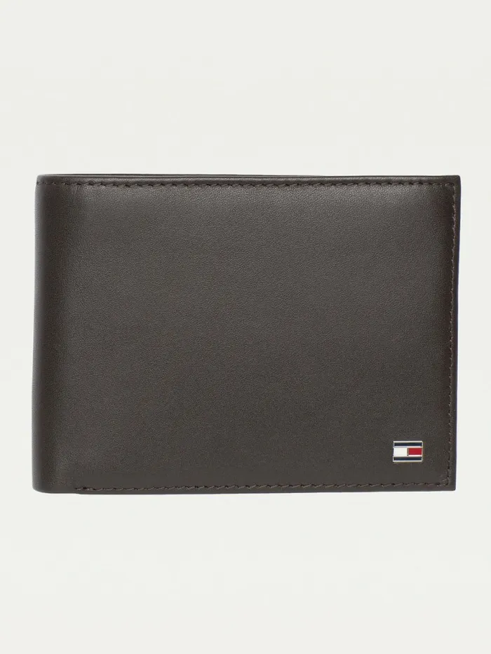Tommy Hilfiger Leather Flap Wallet Brown Mens Wallets and Card Holders On Sale Tommy Hilfiger Leather Flap Wallet Brown Mens Wallets and Card Holders On Sale
