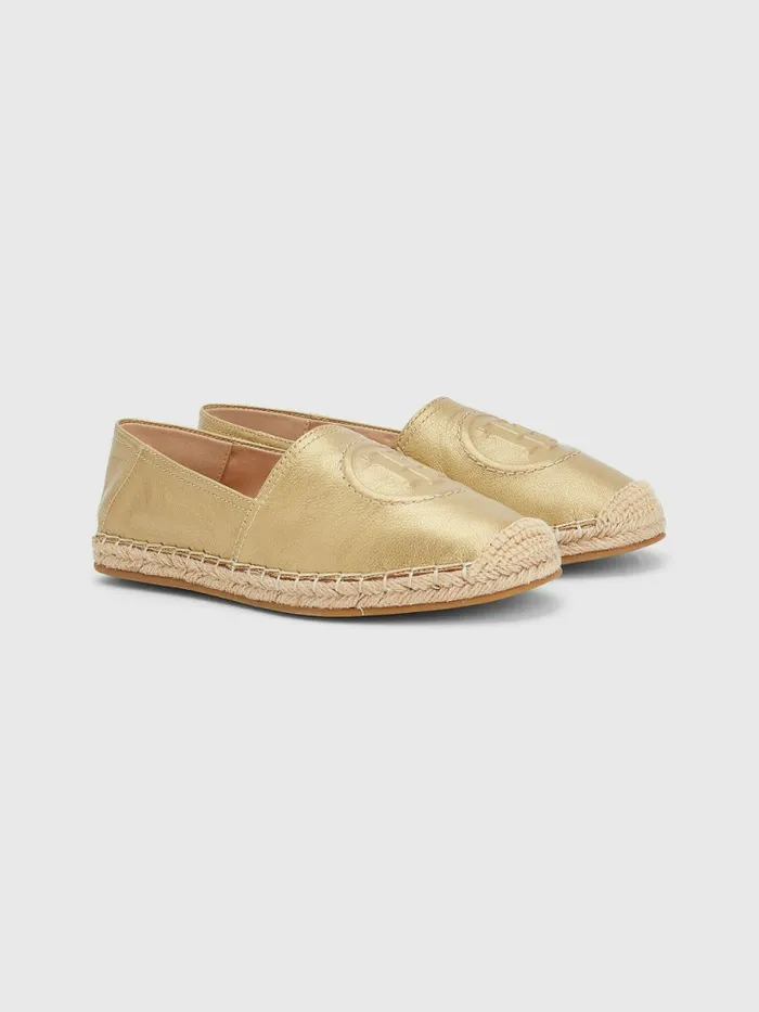 Tommy Hilfiger Leather Floral Monogram Espadrilles Light Gold Womens Pumps Gift 4 You Tommy Hilfiger Leather Floral Monogram Espadrilles Light Gold Womens Pumps Gift 4 You