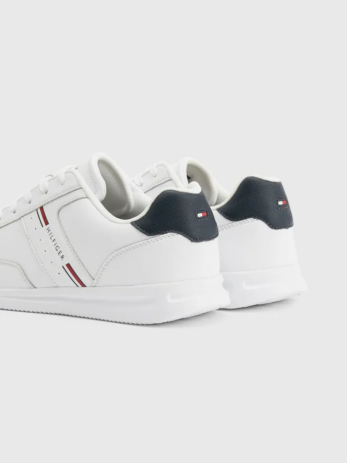 Tommy Hilfiger Lightweight Cupsole Leather Trainers White Mens Boots Fashion