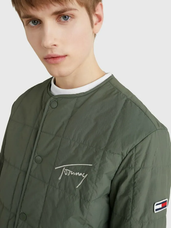 Tommy Hilfiger Lightweight Quilted Jacket Avalon Green Mens Coats and Jackets For Sale