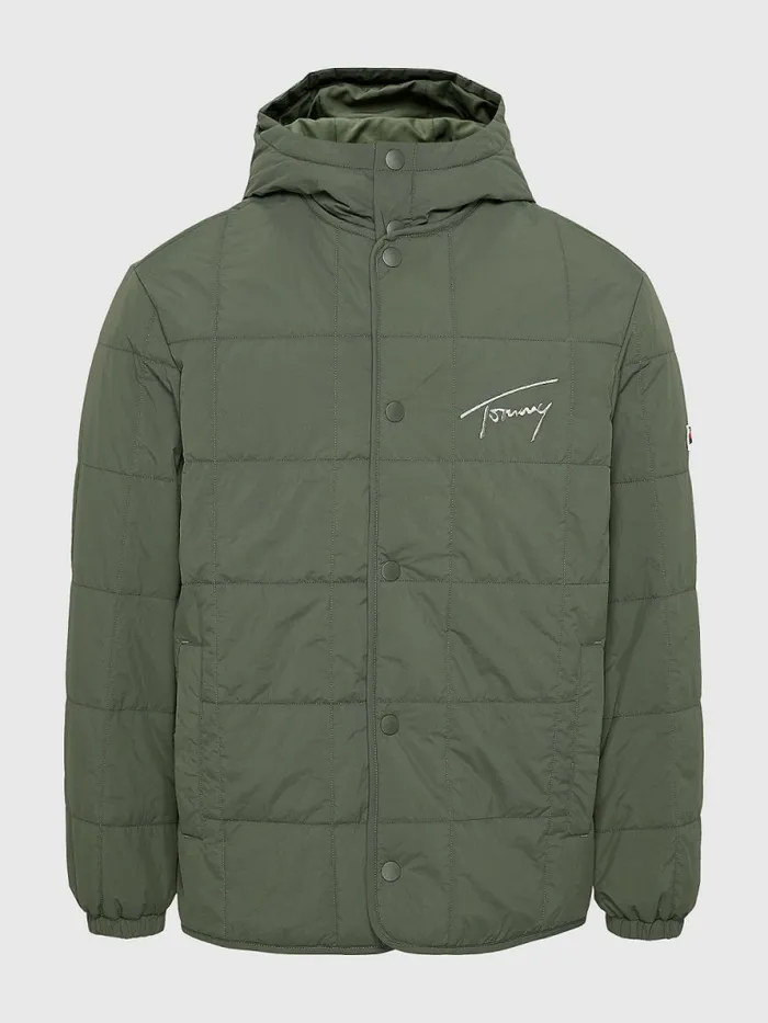 Tommy Hilfiger Lightweight Quilted Jacket Avalon Green Mens Coats and Jackets For Sale