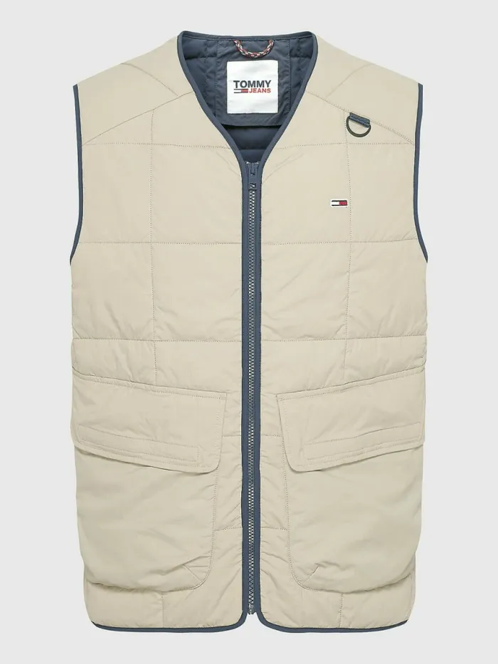 Tommy Hilfiger Lightweight Quilted ZipThru Sleeveless Vest Savannah Sand Mens Coats and Jackets Gift for Friend