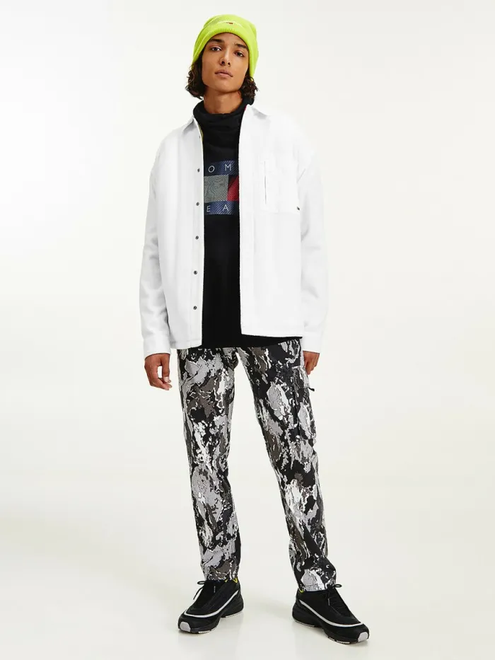 Tommy Hilfiger Lined Fleece Shirt White Mens Shirts On Sale