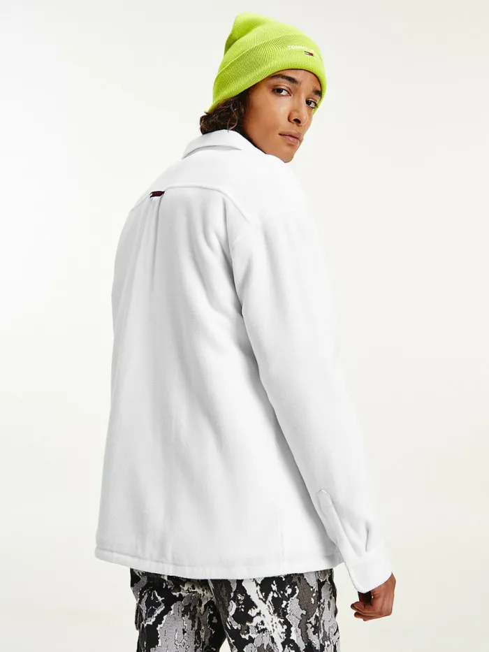 Tommy Hilfiger Lined Fleece Shirt White Mens Shirts On Sale