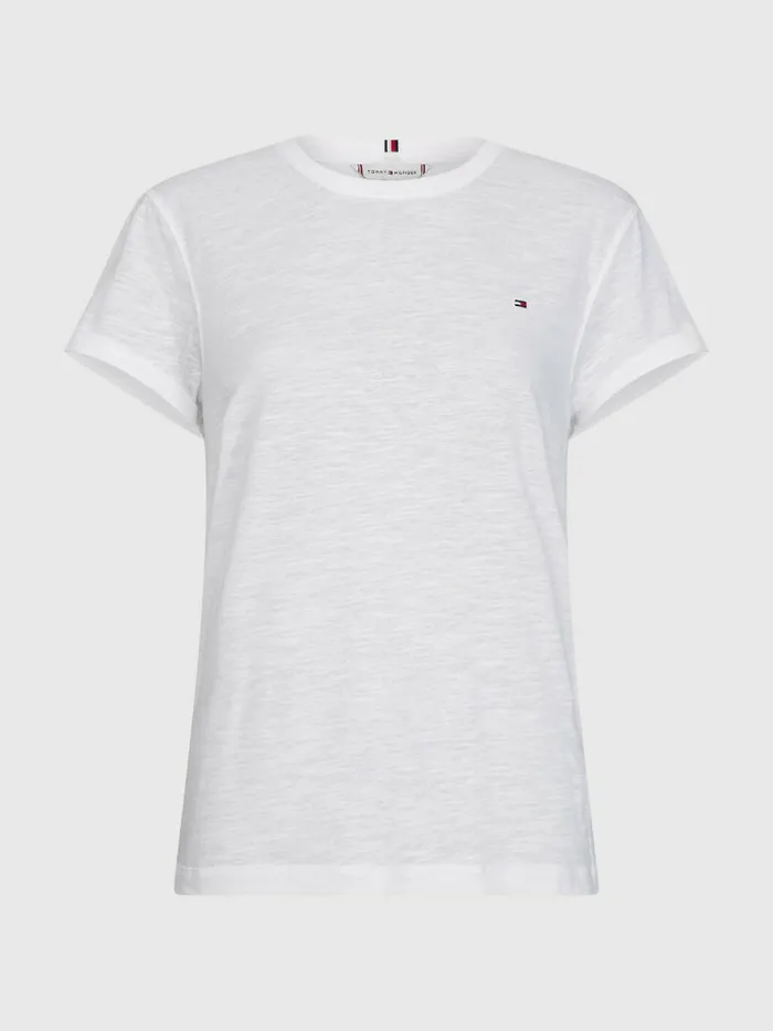 Tommy Hilfiger Linen Blend Oversized TShirt White Womens TShirts Fashion
