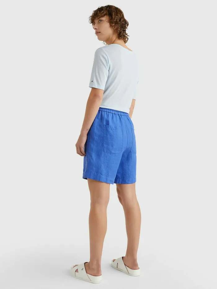 Tommy Hilfiger Linen Relaxed Fit Short Verona Blue Womens Shorts Gift 4 You