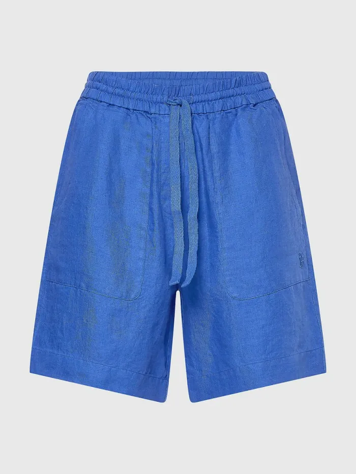 Tommy Hilfiger Linen Relaxed Fit Short Verona Blue Womens Shorts Gift 4 You