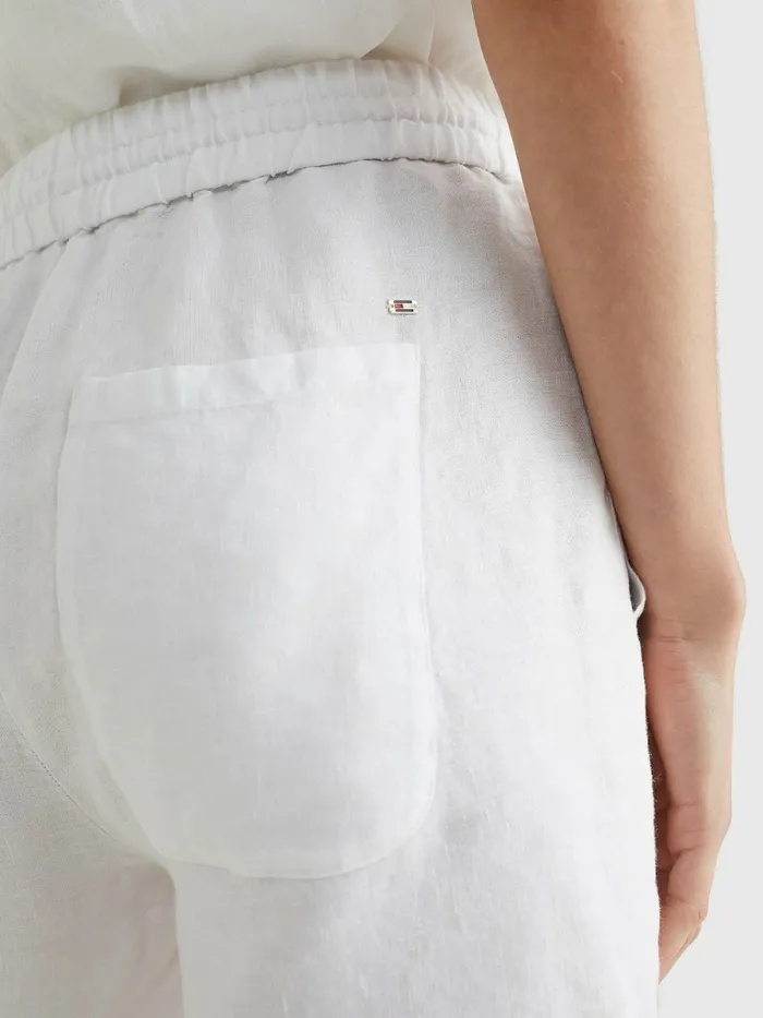 Tommy Hilfiger Linen Relaxed Fit Short White Womens Shorts Gift 4 You