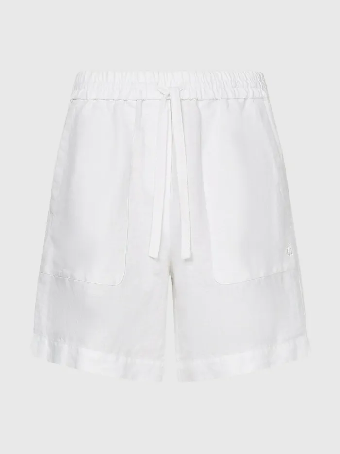 Tommy Hilfiger Linen Relaxed Fit Short White Womens Shorts Gift 4 You