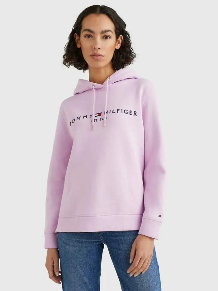 Tommy Hilfiger Logo Drawstring Regular Fit Hoody Luminous Lilac Womens Sweatshirts and Hoodies Near Me Tommy Hilfiger Logo Drawstring Regular Fit Hoody Luminous Lilac Womens Sweatshirts and Hoodies Near Me