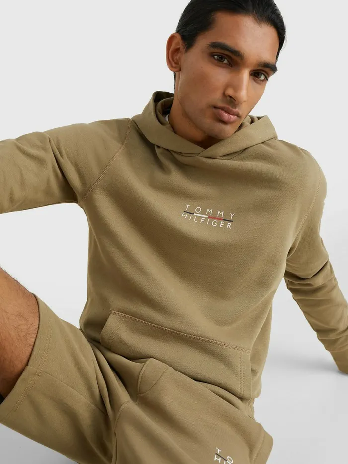 Tommy Hilfiger Logo Embroidery Hoody Woodridge Mens Sweatshirts and Hoodies Fashion