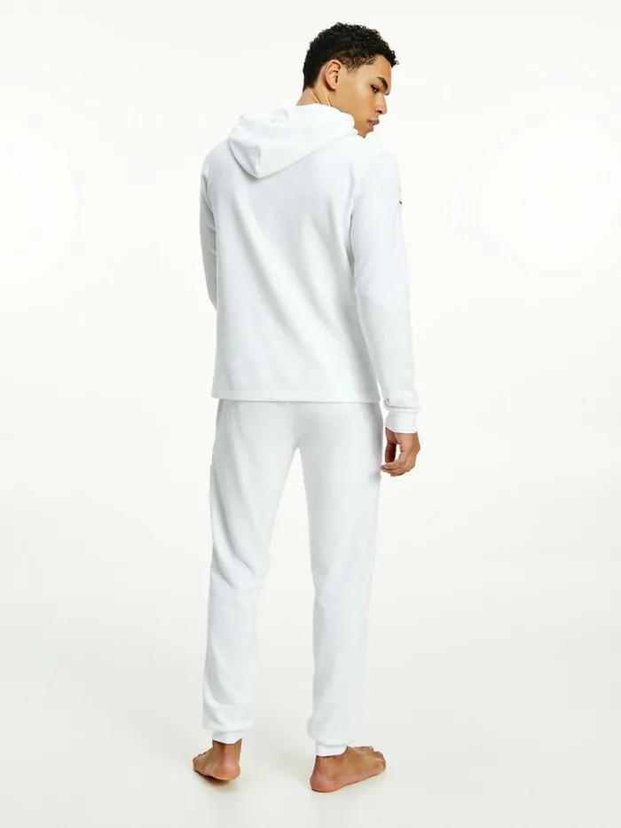 Tommy Hilfiger Logo Embroidery Joggers White Mens Trousers