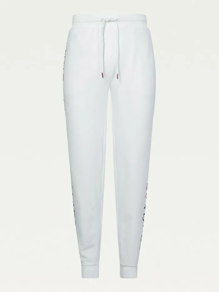 Tommy Hilfiger Logo Embroidery Joggers White Mens Trousers
