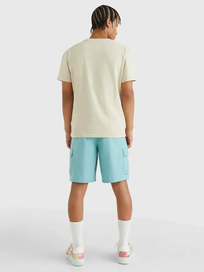 Tommy Hilfiger Logo Flag Patch TShirt Savannah Sand Mens TShirts Near Me