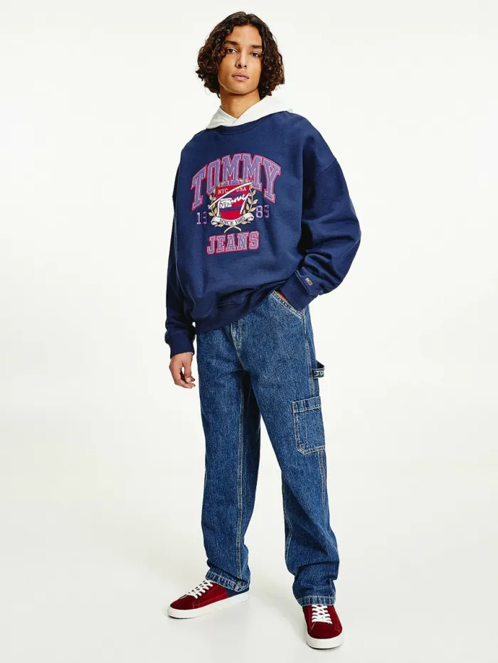 Tommy Hilfiger Logo Fleece Sweatshirt Twilight Navy Mens Sweatshirts and Hoodies Sale Tommy Hilfiger Logo Fleece Sweatshirt Twilight Navy Mens Sweatshirts and Hoodies Sale