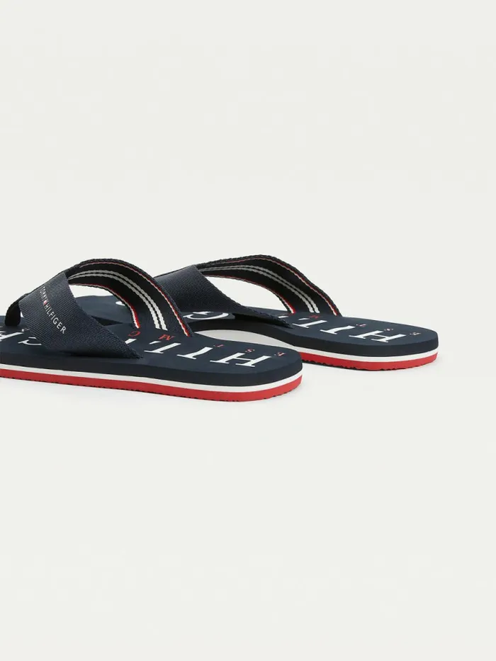 Tommy Hilfiger Logo FlipFlops Desert Sky Mens Sandals Sliders and Flip Flops Gift for Friend