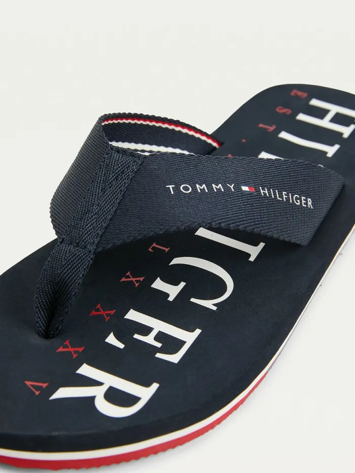 Tommy Hilfiger Logo FlipFlops Desert Sky Mens Sandals Sliders and Flip Flops Gift for Friend
