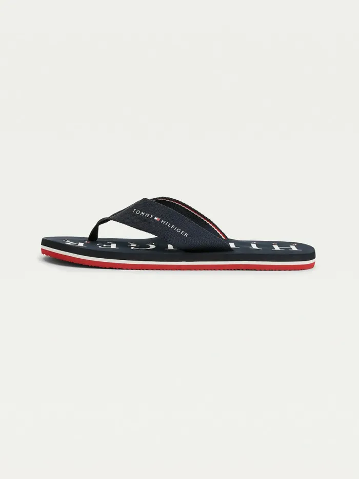 Tommy Hilfiger Logo FlipFlops Desert Sky Mens Sandals Sliders and Flip Flops Gift for Friend