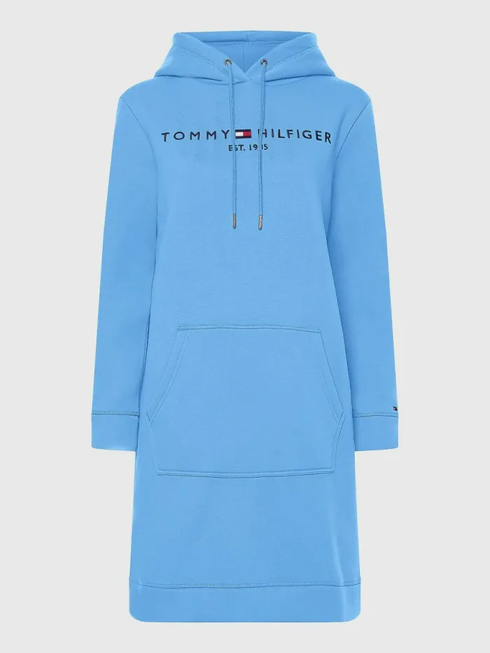 Tommy Hilfiger Logo Hoody Dress Hydrangea Blue Womens Dresses and Jumpsuits Gift Ideas