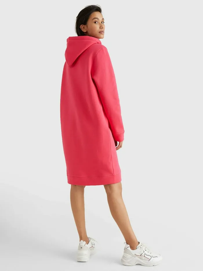 Tommy Hilfiger Logo Hoody Dress Pink Splendor Womens Dresses and Jumpsuits On Sale