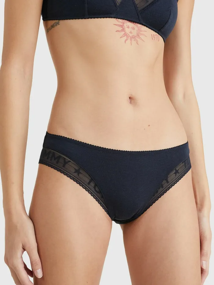 Tommy Hilfiger Logo Lace Briefs Desert Sky Womens Lingerie
