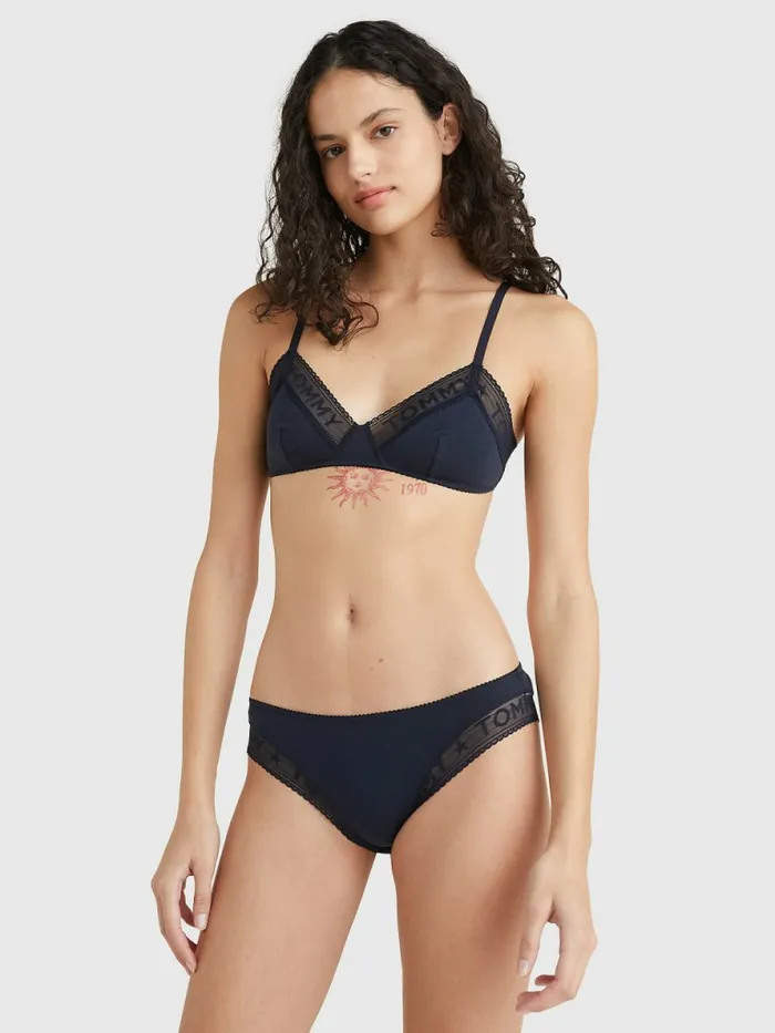 Tommy Hilfiger Logo Lace Briefs Desert Sky Womens Lingerie