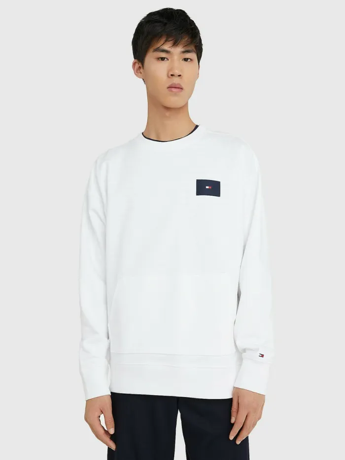 Tommy Hilfiger Logo Print Crew Neck Sweatshirt White Mens Sweatshirts and Hoodies Casaul Tommy Hilfiger Logo Print Crew Neck Sweatshirt White Mens Sweatshirts and Hoodies Casaul