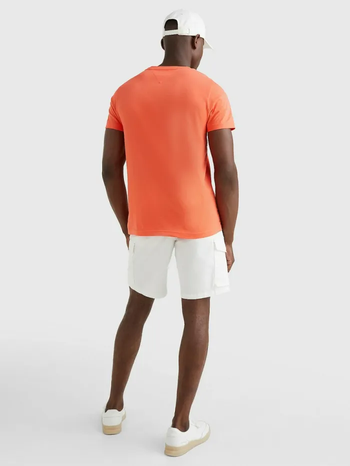 Tommy Hilfiger Logo Print TShirt Hawaiian Coral Mens TShirts Cheap On Sale
