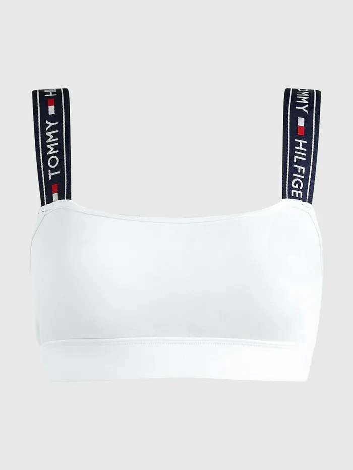 Tommy Hilfiger Logo Strap Bralette White Womens Lingerie