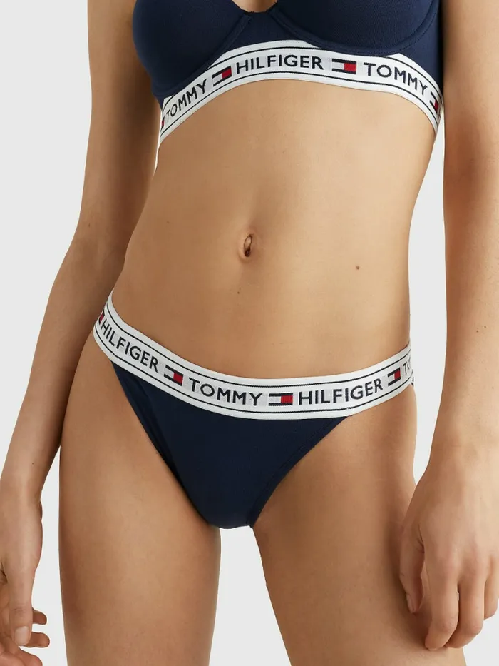 Tommy Hilfiger Logo Stretch Cotton Briefs Navy Blazer Womens Lingerie