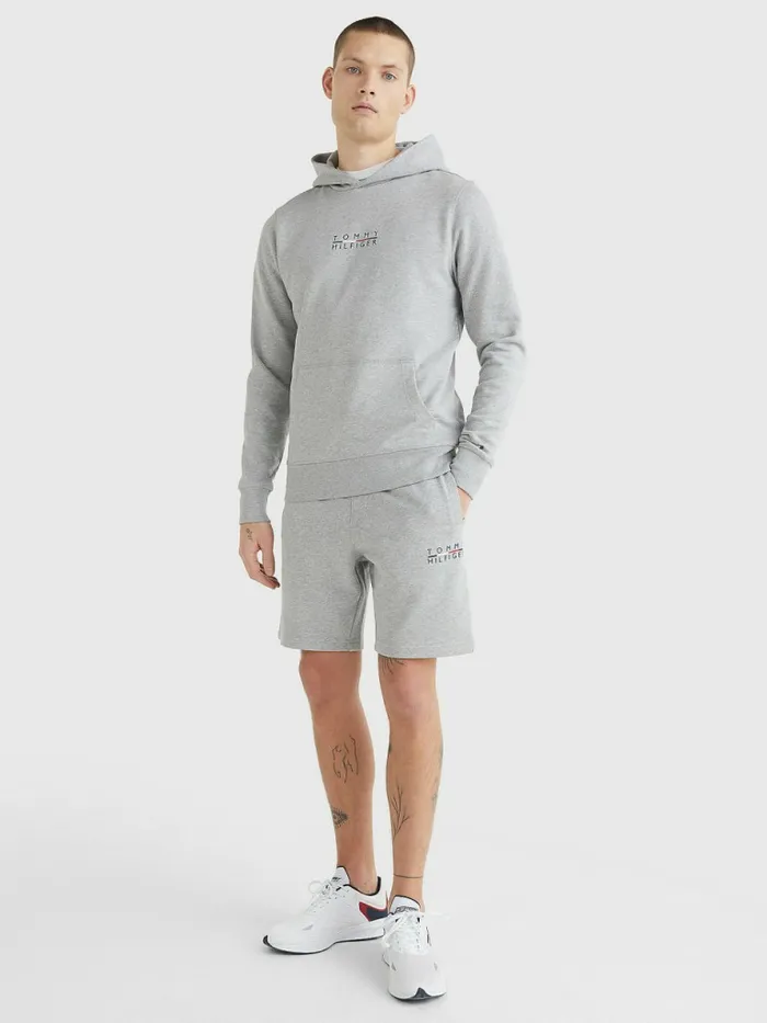 Tommy Hilfiger Logo Sweat Shorts Light Grey Heather Mens Shorts Fashion