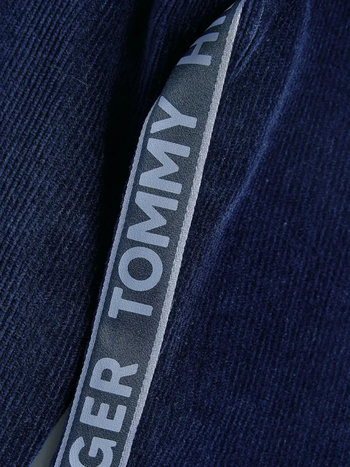 Tommy Hilfiger Logo Tape Corduroy Long Sleeve TShirt Twilight Navy Girls Tops and TShirts Sale