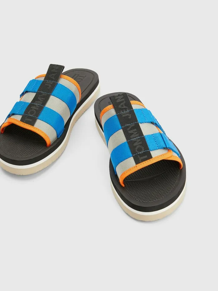 Tommy Hilfiger Logo Tape SlipOn Sandals Faded Willow Mens Sandals Sliders and Flip Flops For Sale