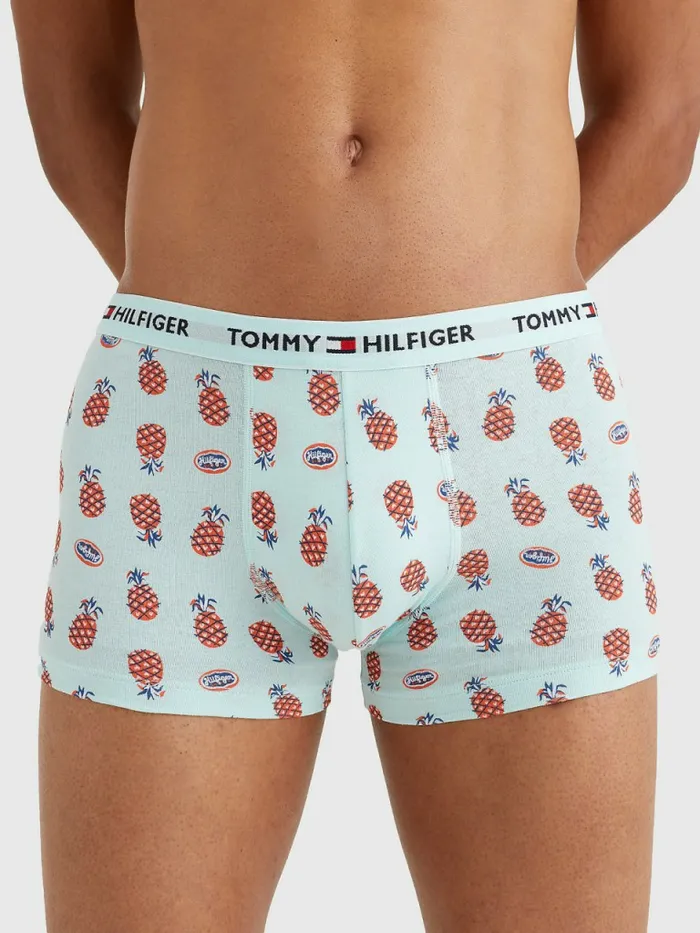 Tommy Hilfiger Logo Waistband Print Trunks Pineapples Mens Underwear Sale