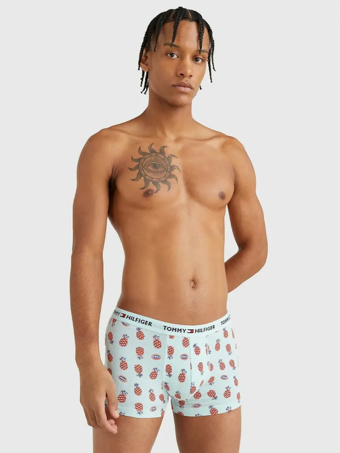 Tommy Hilfiger Logo Waistband Print Trunks Pineapples Mens Underwear Sale