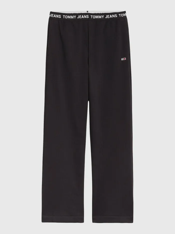 Tommy Hilfiger Logo Waistband Relaxed Fit Joggers Black Womens Trousers
