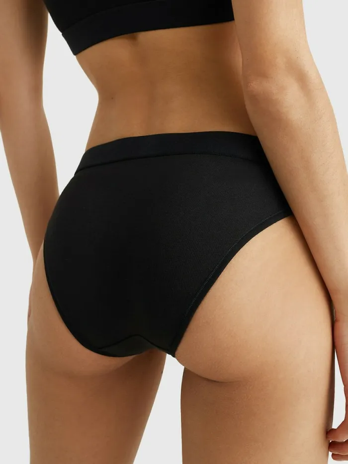 Tommy Hilfiger Logo Waistband Stretch Cotton Briefs Black Womens Lingerie