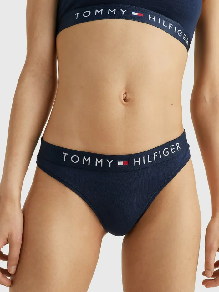 Tommy Hilfiger Logo Waistband Stretch Cotton Briefs Navy Blazer Womens Lingerie Tommy Hilfiger Logo Waistband Stretch Cotton Briefs Navy Blazer Womens Lingerie