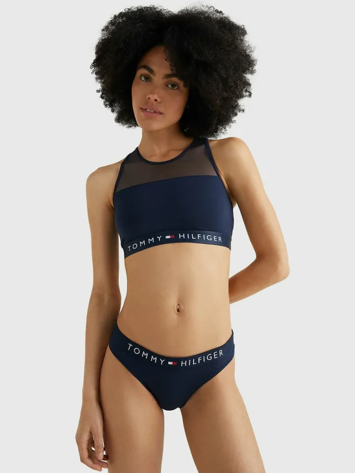 Tommy Hilfiger Logo Waistband Stretch Cotton Briefs Navy Blazer Womens Lingerie