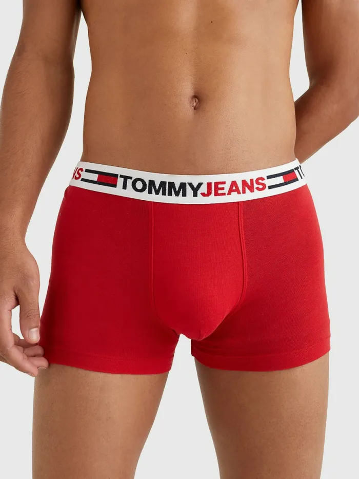 Tommy Hilfiger Logo Waistband Trunks Primary Red Mens Underwear Casaul
