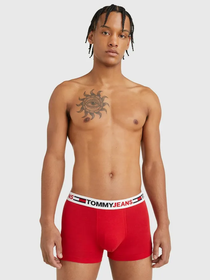 Tommy Hilfiger Logo Waistband Trunks Primary Red Mens Underwear Casaul