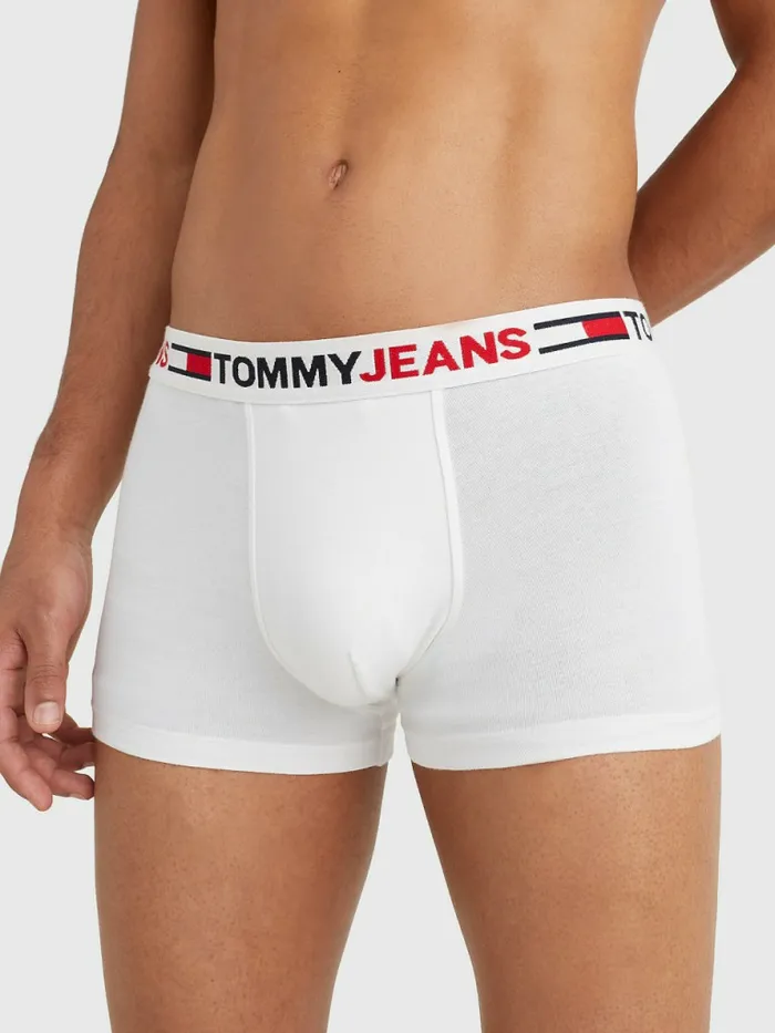 Tommy Hilfiger Logo Waistband Trunks White Mens Underwear Online