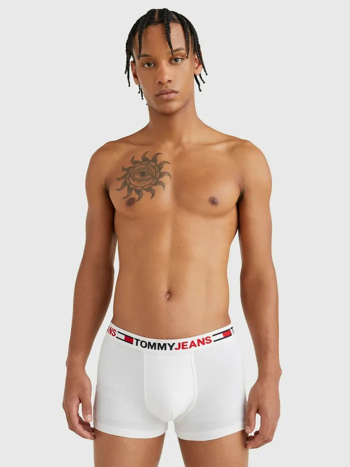 Tommy Hilfiger Logo Waistband Trunks White Mens Underwear Online