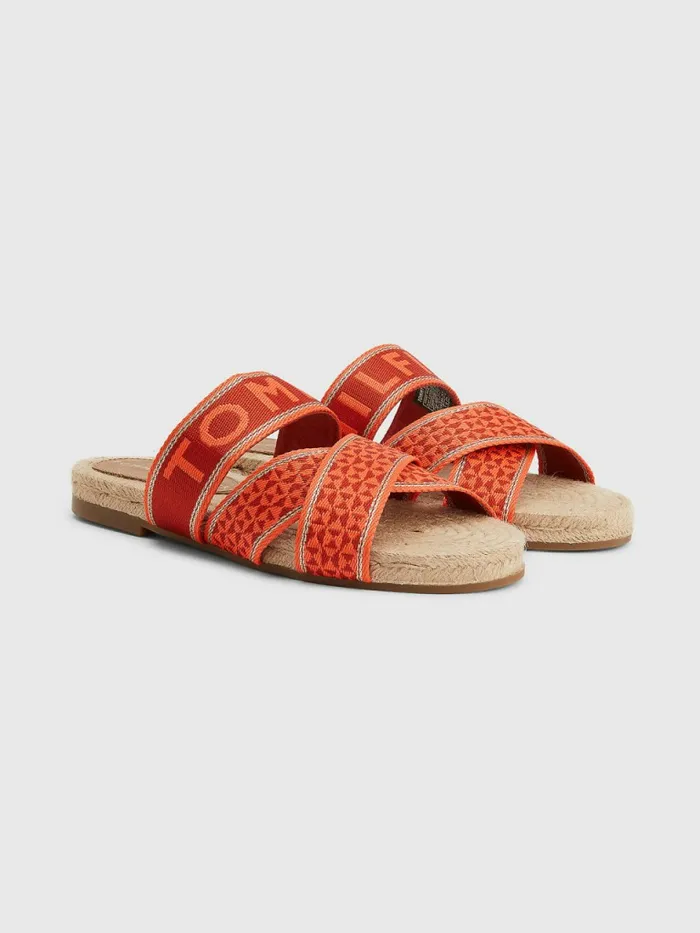 Tommy Hilfiger Logo Webbing Flat Sandals Hawaiian Coral Womens Sandals On Sale Tommy Hilfiger Logo Webbing Flat Sandals Hawaiian Coral Womens Sandals On Sale