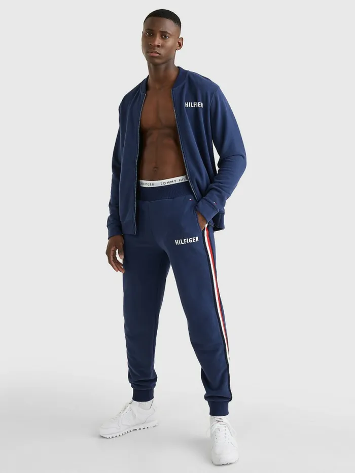 Tommy Hilfiger Lounge Signature Tape Logo Joggers Twilight Mens Loungewear and Nightwear