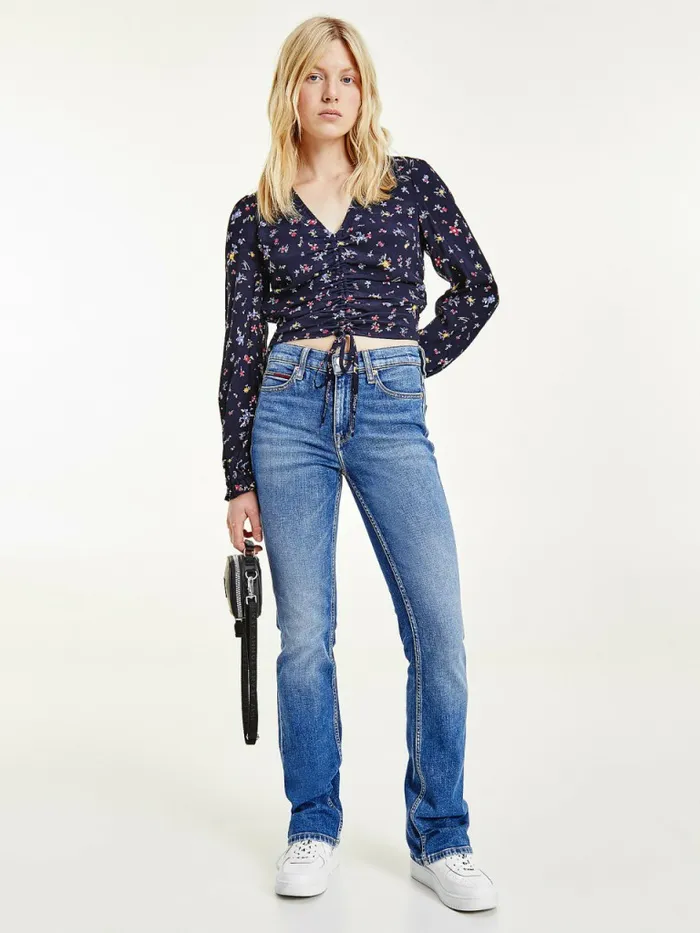 Tommy Hilfiger Maddie Mid Rise Bootcut Faded Jeans Denim Medium Womens Jeans Cheap On Sale