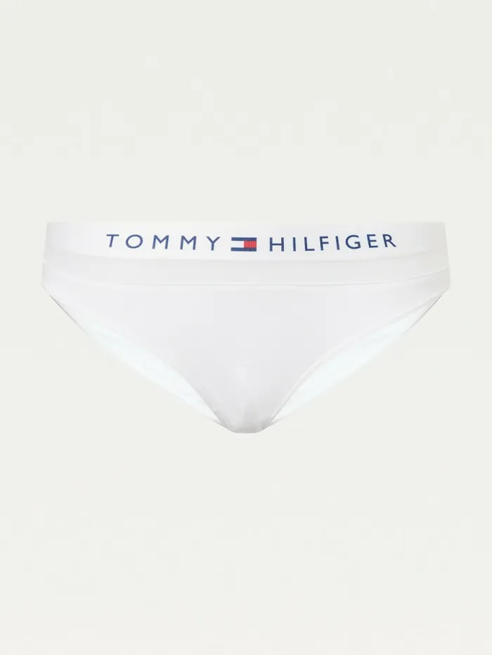 Tommy Hilfiger Mesh Inset Stretch Cotton Briefs White Womens Lingerie