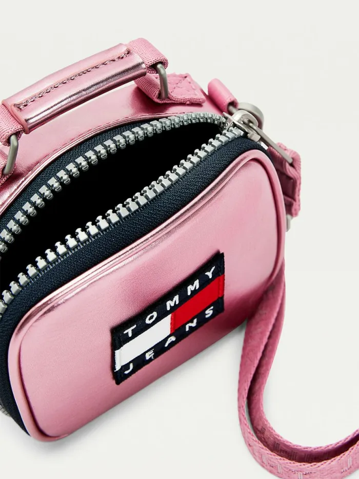 Tommy Hilfiger Metallic Zipped Nano Bag Pink Daisy Womens Bags Cheap On Sale